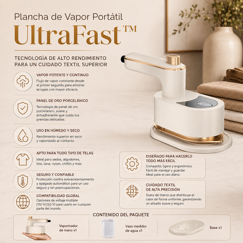 Plancha de Vapor Portátil UltraFast™